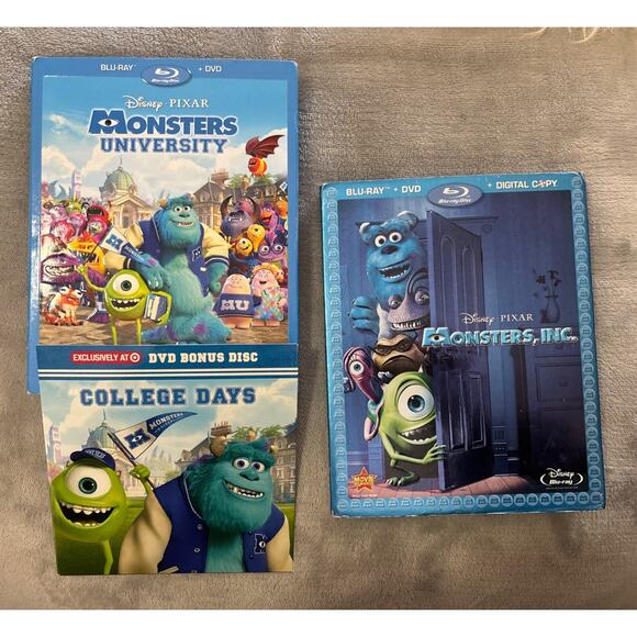 Monsters Inc And University special edition Blu-rays With Slip Covers Disney - Picture 6 of 9